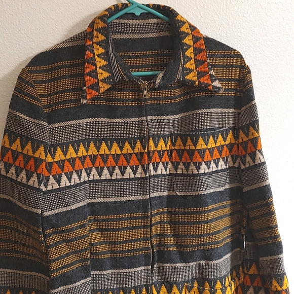 Vtg wool blanket jacket - Picture 1 of 8